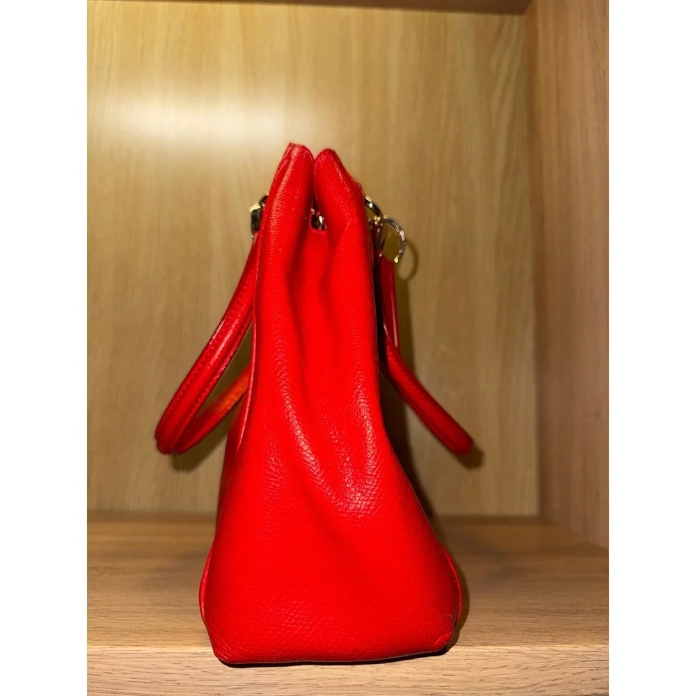 Coach Kelsey Satchel Red Leather Handbag with Crossbody